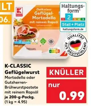 Kaufland K-classic geflügelwurst Angebot