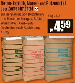 V Baumarkt Beton-Estrich, Mauer- und Putzmörtel oder Zementmörtel Angebot