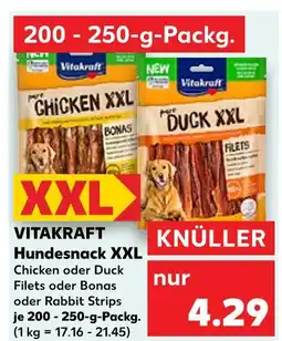 Kaufland Vitakraft hundesnack xxl chicken oder duck filets oder bonas oder rabbit strips Angebot