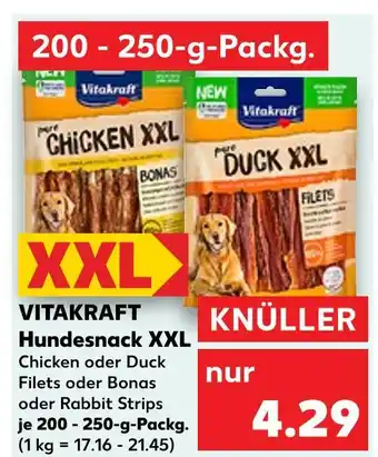 Kaufland Vitakraft hundesnack xxl chicken oder duck filets oder bonas oder rabbit strips Angebot