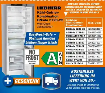 expert Techno Land LIEBHERR Kühl-Gefrier- Kombination CNsda 5723-22 Angebot