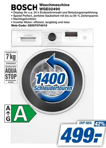 expert Techno Land BOSCH Waschmaschine WGE02490 Angebot
