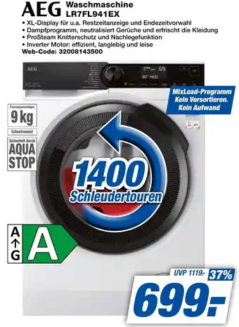 expert Techno Land AEG Waschmaschine LR7FL941EX Angebot