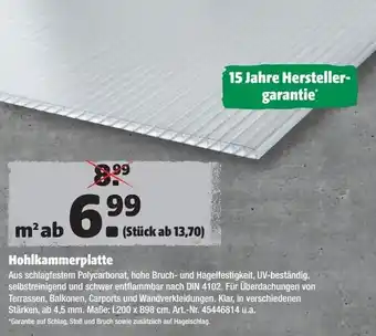 Hagebau Hohlkammerplatte Angebot