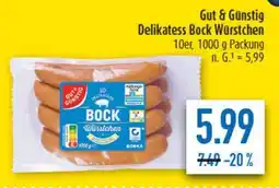 diska Gut & Günstig Delikatess Bock Würstchen Angebot
