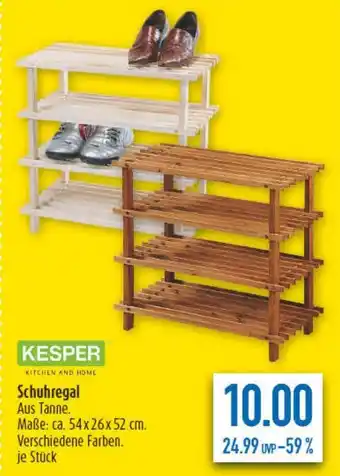 diska KESPER Schuhregal Aus Tanne. Angebot