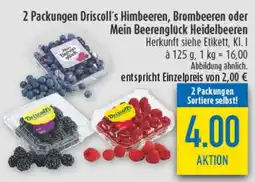 diska 2 Packungen Driscoll's Himbeeren, Brombeeren oder Mein Beerenglück Heidelbeeren Angebot