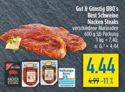 diska Gut & Günstig BBQ's Best Schweine Nacken Steaks Angebot