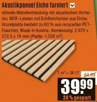 V Baumarkt Akustikpaneel Eiche furniert Angebot