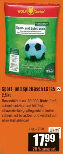 V Baumarkt WOLF Garten Sport- und Spielrasen LG 125 Angebot