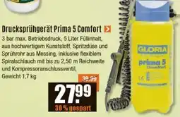 V Baumarkt GLORIA Drucksprühgerät Prima 5 Comfort Angebot