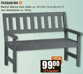 V Baumarkt Parkbank Ben Angebot