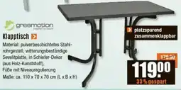 V Baumarkt greemotion Klapptisch Angebot