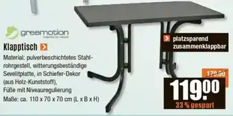 V Baumarkt greemotion Klapptisch Angebot