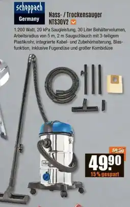 V Baumarkt Scheppach Nass-/Trockensauger NTS30V2 Angebot