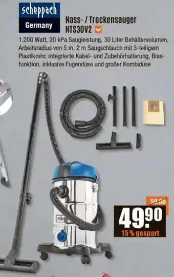 V Baumarkt Scheppach Nass-/Trockensauger NTS30V2 Angebot