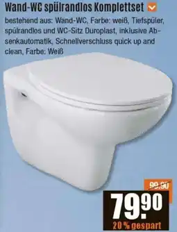 V Baumarkt Wand-WC spülrandlos Komplettset Angebot