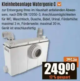 V Baumarkt Kleinhebeanlage Watergenie C Angebot