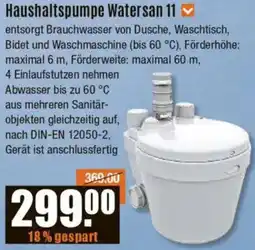 V Baumarkt Haushaltspumpe Watersan 11 Angebot