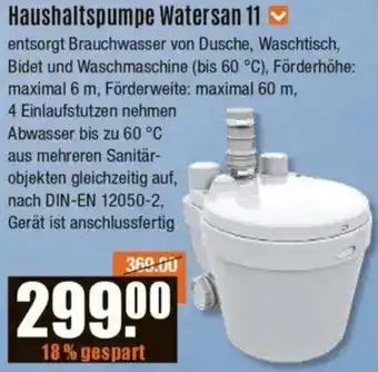 V Baumarkt Haushaltspumpe Watersan 11 Angebot