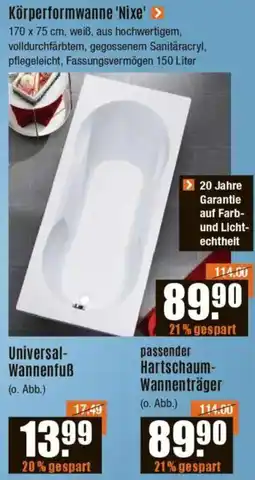 V Baumarkt Körperformwanne 'Nixe' Angebot