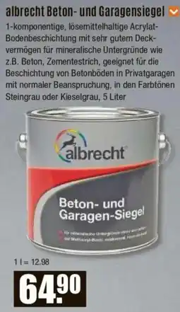 V Baumarkt albrecht Beton- und Garagensiegel Angebot