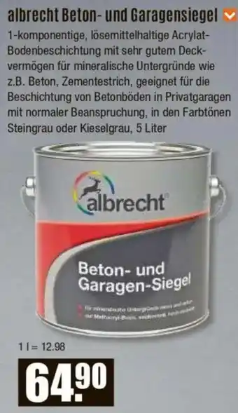 V Baumarkt albrecht Beton- und Garagensiegel Angebot