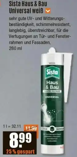 V Baumarkt Sista Haus & Bau Universal weiß Angebot