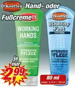 Posten Börse O'Keeffe's Hand- oder Fußcreme Angebot