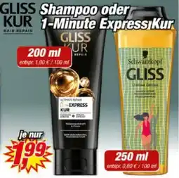 Posten Börse GLISS KUR Shampoo oder 1-Minute Express Kur Angebot