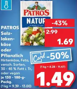 Kaufland PATROS Salzlakenkäse oder Pflanzlich Angebot