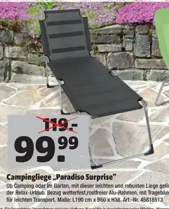 Hagebau Campingliege ,,Paradiso Surprise" Angebot