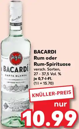 Kaufland BACARDI Rum oder Rum-Spirituose Angebot