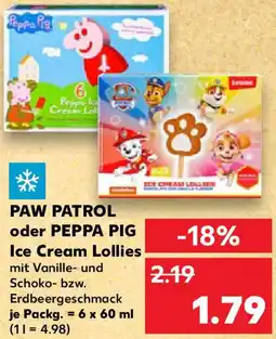 Kaufland PAW PATROL oder PEPPA PIG Ice Cream Lollies Angebot