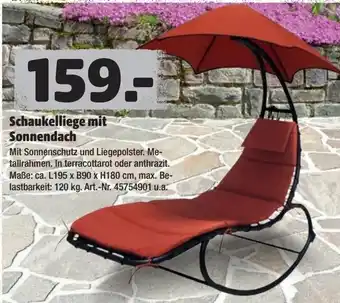 Hagebau Schaukelliege mit Sonnendach Angebot