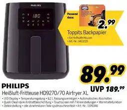 MEDIMAX PHILIPS Heißluft-Fritteuse HD9270/70 Airfryer XL Angebot