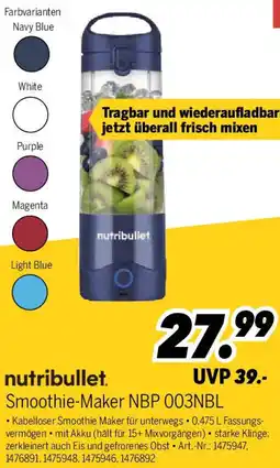 MEDIMAX nutribullet Smoothie-Maker NBP 003NBL Angebot
