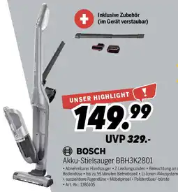 MEDIMAX BOSCH Akku-Stielsauger BBH3K2801 Angebot