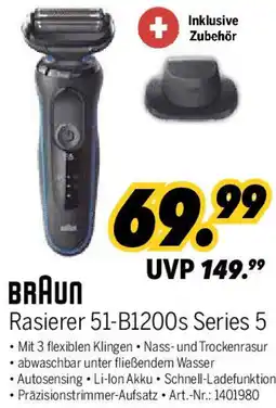 MEDIMAX BRAUN Rasierer 51-B1200s Series 5 Angebot