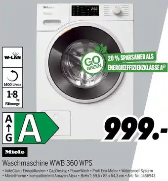 MEDIMAX Miele Waschmaschine WWB 360 WPS Angebot