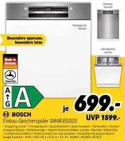 MEDIMAX BOSCH Einbau-Geschirrspüler SMI4EBS02D Angebot