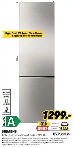 MEDIMAX SIEMENS Kühl-/Gefrierkombination KG39NEIAF Angebot