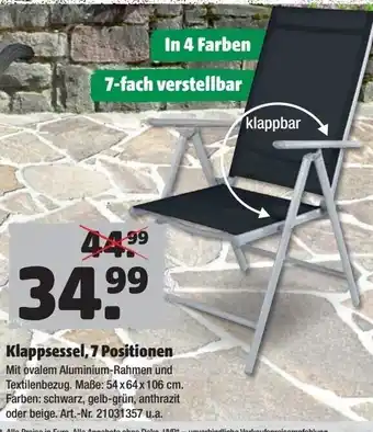 Hagebau Klappsessel 7 Positionen Angebot