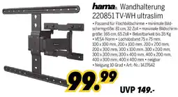 MEDIMAX hama Wandhalterung 220851 TV-WH ultraslim Angebot