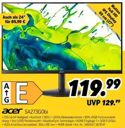 MEDIMAX acer SA273GObi Angebot