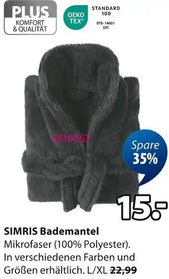 Jysk SIMRIS Bademantel Angebot