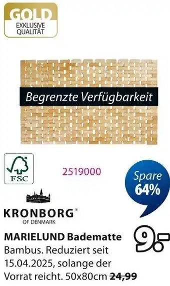 Jysk KRONBORG MARIELUND Badematte Angebot