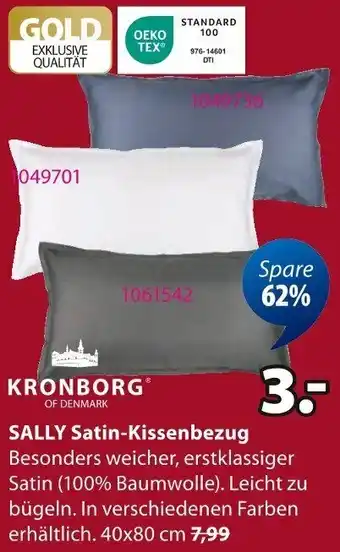 Jysk KRONBORG SALLY Satin-Kissenbezug Angebot