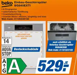 expert Techno Land beko Einbau-Geschirrspüler BG840EXTI Angebot