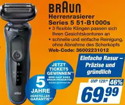 expert Techno Land BRAUN Herrenrasierer Series 5 51-B1000s Angebot